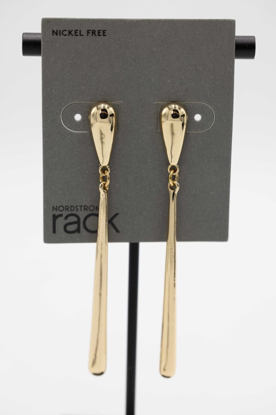 NWT Nordstrom Rack NRCSE705FA23 Drop Dangle Earrings Gold Metal Womens